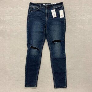 Old Navy Rockstar Jeans Womens 12 32x29 Super Skinny High Rise Distressed Denim